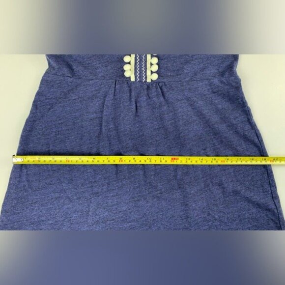 BODEN Carina Sleeveless Knit Mini Dress Navy/White Pom Poms Ric Rac Detail Sz 6R - Picture 11 of 11